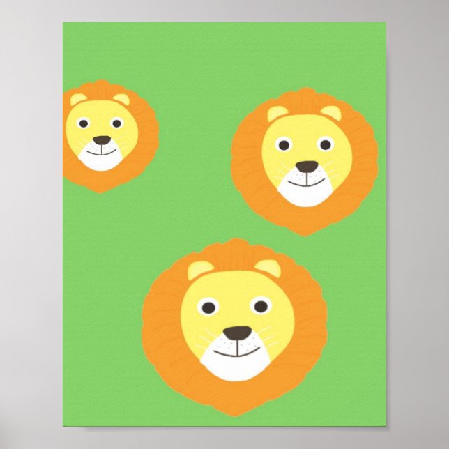 Affiche peinture de lions (Devant)