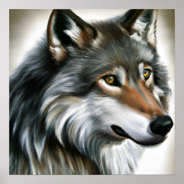 Affiche Peinture de loup (Devant)