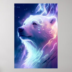 Affiche Peinture de l'ours polaire Peinture animal Faune L