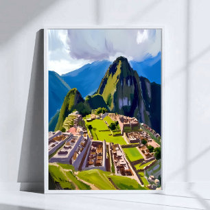 Affiche Peinture de Machu Picchu Pérou