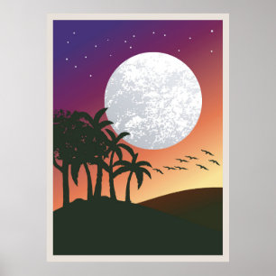 Affiche Peinture de montagne abstraite,