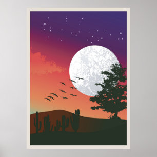 Affiche Peinture de montagne abstraite,
