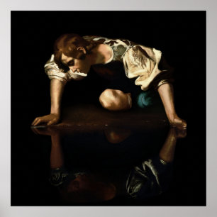 Affiche Peinture de Narcisse inspirée par Caravage