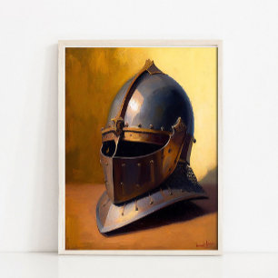 Affiche Peinture de nature morte de casque antique, mur vi