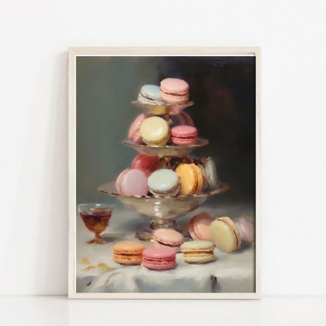 Affiche Peinture de nature morte de macarons français, des (Créateur téléchargé)