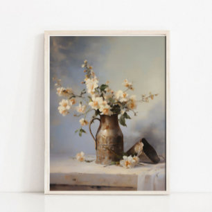 Affiche Peinture de nature morte de vase de fleurs, cuisin