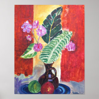 Affiche Peinture de nature morte florale vibrante - Art mu