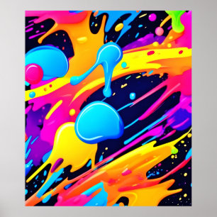 Affiche Peinture de Neon Splatter