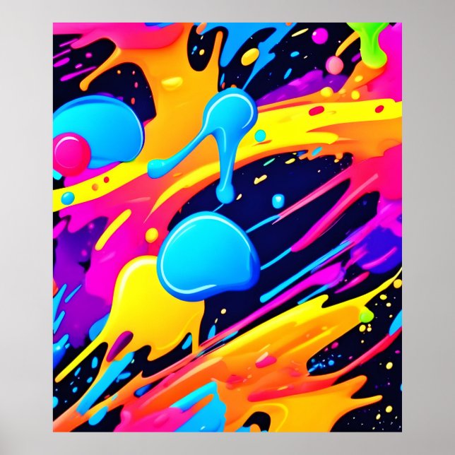 Affiche Peinture de Neon Splatter (Devant)