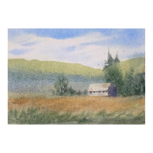 Peinture de paysage à l'aquarelle