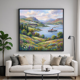 Affiche Peinture de paysage de style impressionniste de l'