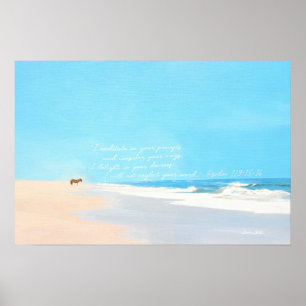 Affiche Peinture de paysage marin Psaume 119 15 16 Verset