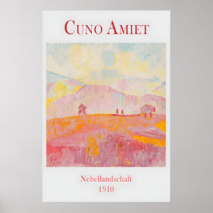 Affiche Peinture de paysage rose au pastel de Cuno Amiet