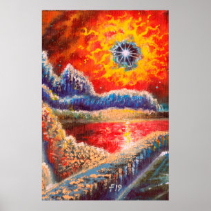 Affiche Peinture de paysage Wi-Fi Sci