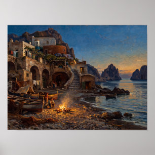 Affiche Peinture de Pêcheurs de la Côte Italienne