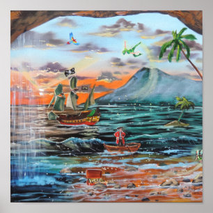 Affiche Peinture de Peter Pan Hook's Cove Tinker Bell