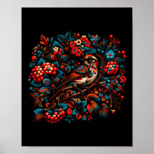 Affiche Peinture de Petrykivka Vogel Pracht Ukraine 1