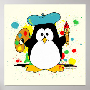 Affiche Peinture de pingouin