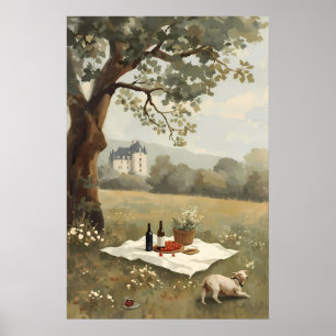Affiche Peinture de pique-nique Chateaucore Campagne franç