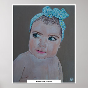 Affiche Peinture de portrait de bébé par Alfred Fox
