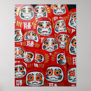 Affiche Peinture de poupées Daruma par Alfred Fox