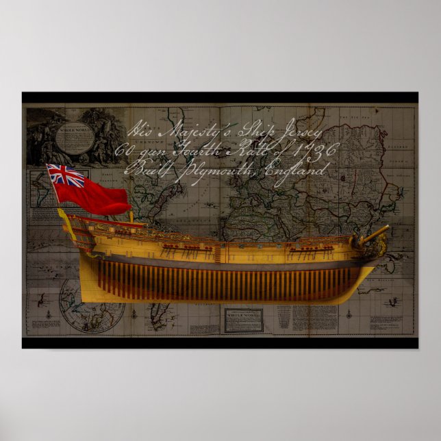 Affiche Peinture de profil du navire Jersey (Devant)