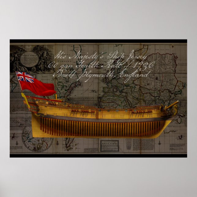 Affiche Peinture de profil du navire Jersey (Devant)