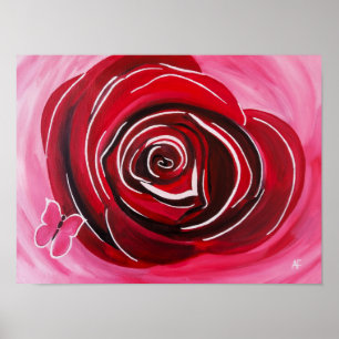 Affiche Peinture de rose papillon par Alfred Fox