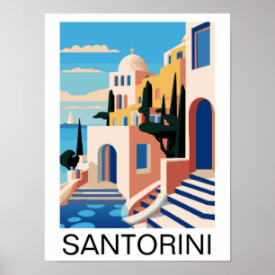 Affiche Peinture de Santorin Grèce