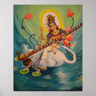 Affiche Peinture de Saraswati