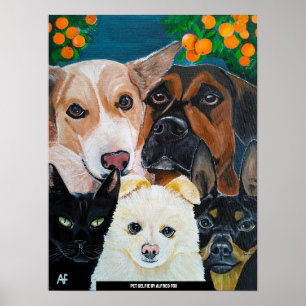 Affiche Peinture de selfie d'animal de compagnie par Alfre