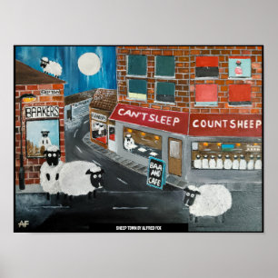Affiche Peinture de Sheep Town par Alfred Fox