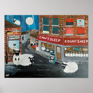 Affiche Peinture de Sheep Town par Alfred Fox