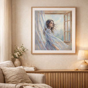 Affiche Peinture de style impressionniste doux de femme pr