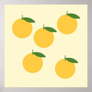 Affiche peinture de tangerines