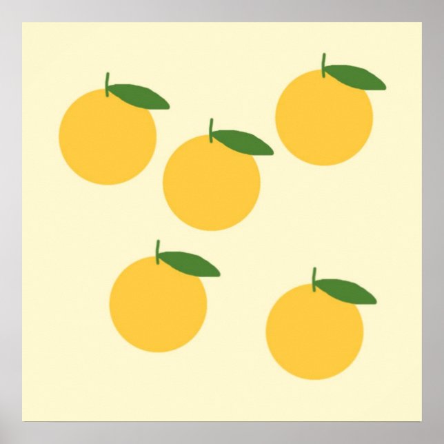 Affiche peinture de tangerines (Devant)