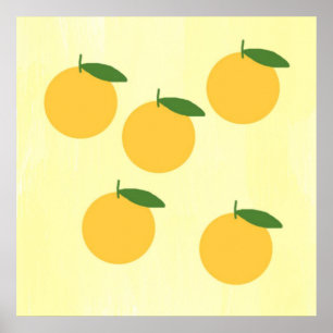 Affiche peinture de tangerines