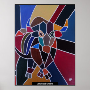 Affiche Peinture de taureau abstrait par Alfred Fox