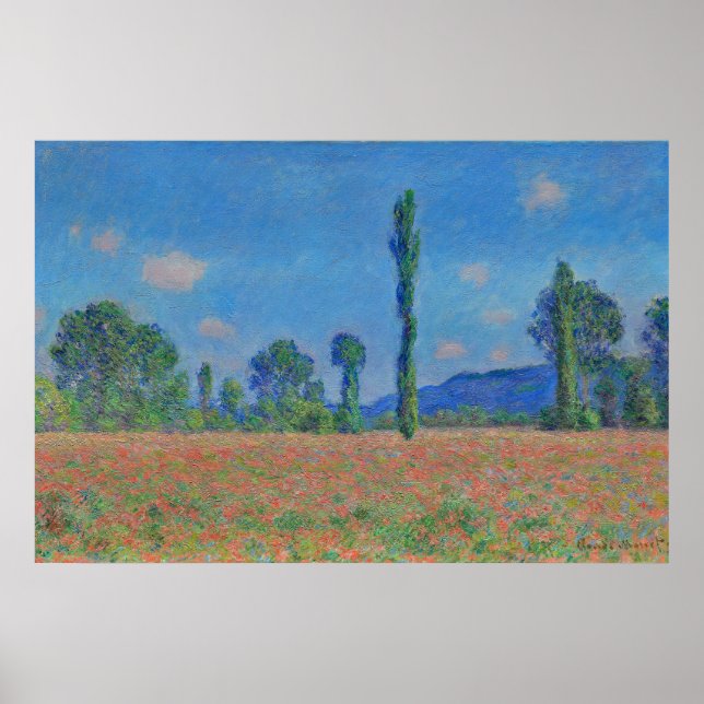 Affiche Peinture de terrain Monet Poppy (Devant)