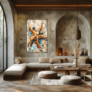 Affiche Peinture de toile étoile de mer expressionniste ab
