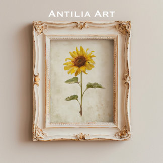 Affiche Peinture de tournesol rustique Pays Ferme Fleur