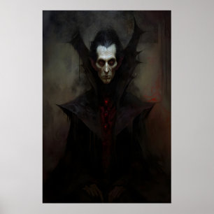 Affiche Peinture de vampire Dracula, Halloween, Sombre