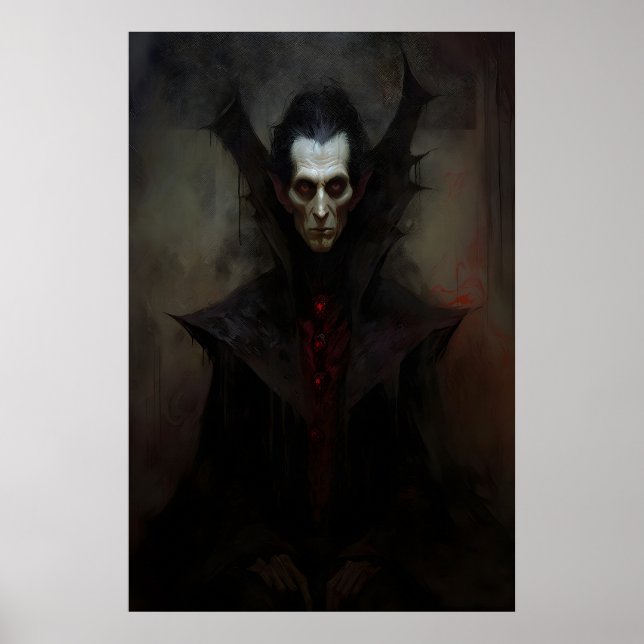 Affiche Peinture de vampire Dracula, Halloween, Sombre (Devant)