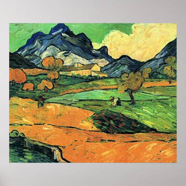 Affiche Peinture de Van Gogh, Mont Gaussier, (Devant)