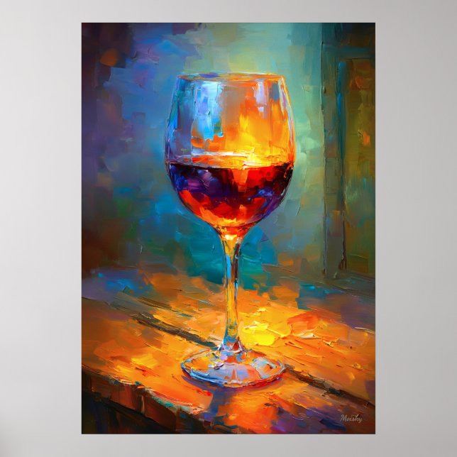 Affiche Peinture de verre à vin impressionniste Art pour a (Devant)