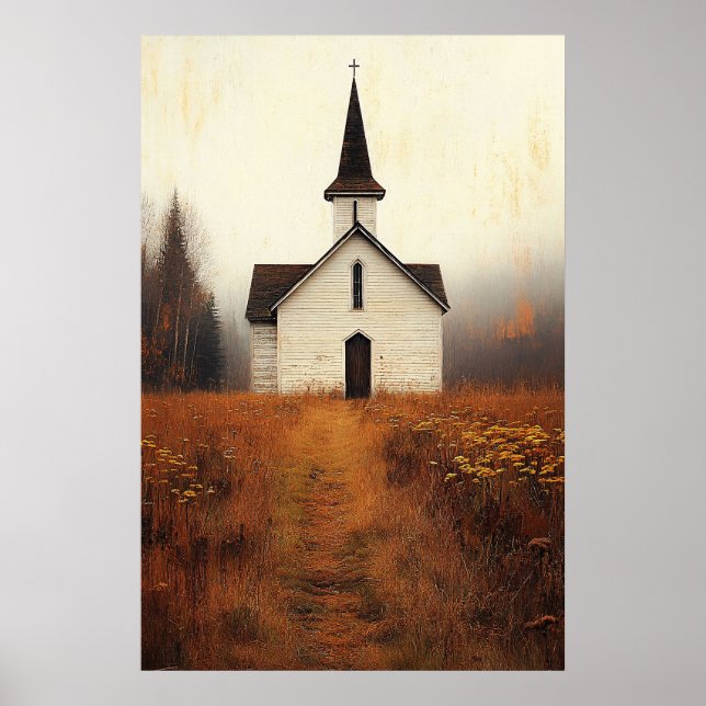 Affiche Peinture d'église rustique abandonnée (Devant)
