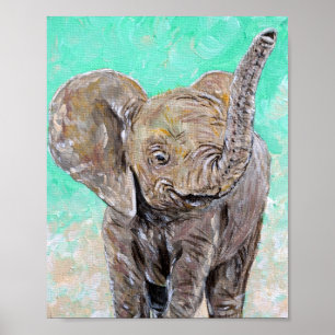 Affiche Peinture d'éléphant bébé