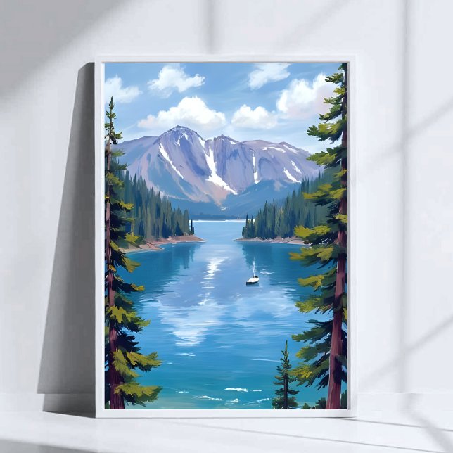 Affiche Peinture des montagnes du lac Tahoe (Créateur téléchargé)