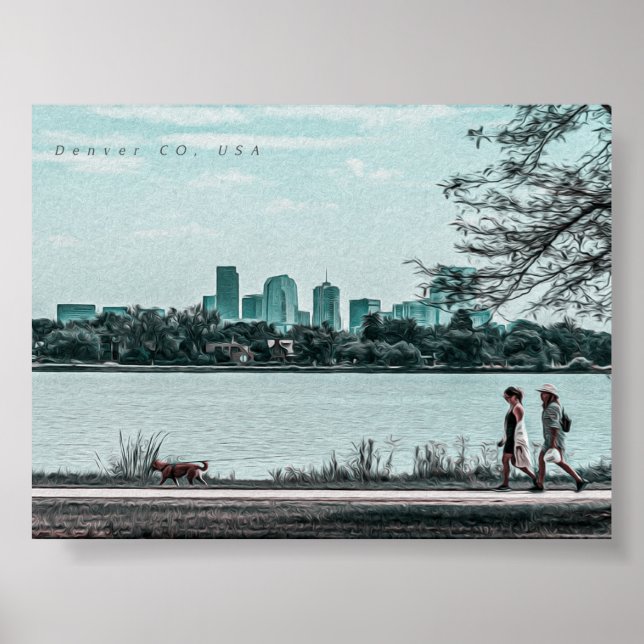 AFFICHE PEINTURE D'HUILE DENVER COLORADO (Devant)