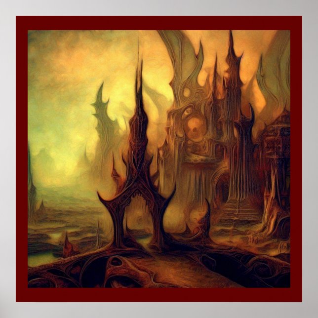 Affiche Peinture d'Imaginaire 10 - Temple du mal (Devant)